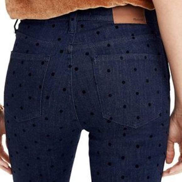 Madewell 9" Mid-Rise Skinny Jeans Flocked Dots Edition 26 - Picture 2 of 11
